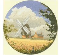 Heritage Point de Croix Set Aida "Moulin à maïs (A)", modèle à compter, JCCM339-A, diam 25,5 cm
