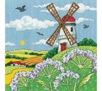 Heritage Point de Croix Set Aida "Paysage de Moulins à Vent", modèle à compter, KCWL1579-A, 20,5x20,5cm