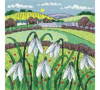 Heritage Point de Croix Set Aida "Paysage de perce-neige", modèle à compter, KCSD1615-A, 20,5x20,5cm