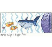 Heritage Point de Croix Set Aida "Toujours un plus gros poisson", modèle à compter, PUBF1385-A, 22,5x10,5cm