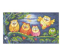 Heritage Point de Croix Set Aida "Un cri de hibou (a)", modèle à compter, bfho1296-a, 20x11cm