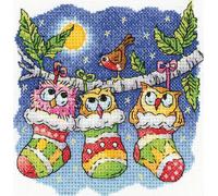 Heritage Point de Croix Set Tissu à compter "Chant de Noël", modèle à compter, bfch1587-e, 10,5x10,5cm