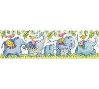 Heritage point de croix set tissu à compter "Elephants on Parade", motif à compter, KCEP1569-E, 37,5x10,5cm