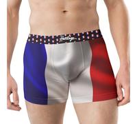 HERITAGE UNDERWEAR Boxer Homme Microfibre Bleu Blanc Rouge - Drapeau France | Confort et Style Made in France (FR/ES, Alpha/Lettres, 4TG, Taille Normale, Taille Normale, Bleu Blanc Rouge)