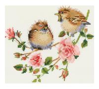 Heritage VPRO778-A Aida Kit point de croix compté Motif chat rose et cuisine (A) 15 x 13,5 cm