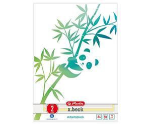 Heritz Green Line Lot de 5 blocs de travail 50 feuilles Motif panda Format A4