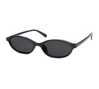 HERJOUR Y2K Lunettes de soleil rétro ovales œil de chat pour femme Design AR82253, A2 Noir/Gris, M