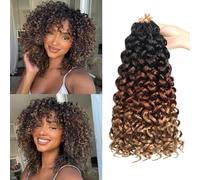 Herkeymidy GoGo Curl Crochet Hair 14Inch 8 Packs Pre looped Ocean Wave Hair Deep Twist Crochet Synthetic for Women (1B/30/27, 14INCH)