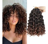 Herkeymidy GoGo Curl Crochet Hair 14Inch 8 Packs Pre looped Ocean Wave Hair Deep Twist Crochet Synthetic for Women (T30, 14INCH)