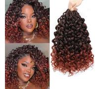 Herkeymidy GoGo Curl Crochet Hair 14Inch 8 Packs Pre looped Ocean Wave Hair Deep Twist Crochet Synthetic for Women (T350, 14INCH)