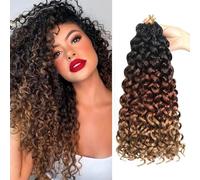 Herkeymidy GoGo Curl Crochet Hair 14Inch 8 Packs Pre looped Ocean Wave Hair Deep Twist Crochet Synthetic for Women (1B/30/27, 18INCH)