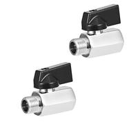 HERKINDNESS 2 Pièces Robinet Boisseau Sphérique, Dn8 Vanne Métallique Mini, 1/4 Pouce Filetage Intérieur et Extérieur Vannes à Boisseau Sphérique en Laiton, de Pétrole et de Gaz