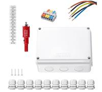 HERKINDNESS Étanche Boite Derivation, 150 X 110 X 70 mm Boite Derivation Etanche, IP65 Boite Etanche, Blanc Boite de Dérivation, avec Bornes et Accessoires de Montage pour Câble Ø6-12 mm