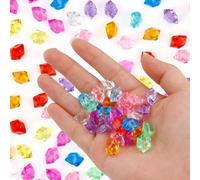 HERKINDNESS Gemmes Acrylique Colorées, 1000 Pièces Faux Diamant Décoratif Transparent, Petites Pierres Précieuses pour Vase, Aquarium, Table et Fête