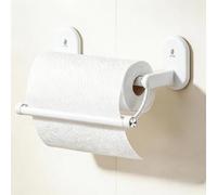 HERKINDNESS Porte Sopalin Mural Ventouse, Blanc Porte Essuie Tout | Support Papier Toilette Mural en ABS, Support Rouleau Essuie pour Rouleaux de 25 cm, pour Cuisine, Salle à Manger
