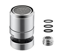 HERKINDNESS rotation à 360 °, régulateur de jet d'eau, oui pour cuisine et salle de bain, raccord parfait pour robinet avec filetage extérieur M22 ou filetage intérieur M24