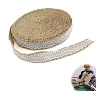 HERKINDNESS Ruban Dentelle, 20 Mètres Ruban Jute Naturel, Vintage Blanc Dentelle au Metre, Rouleau de Dentelle, pour la Décoration de Bricolage de Fête de Mariage