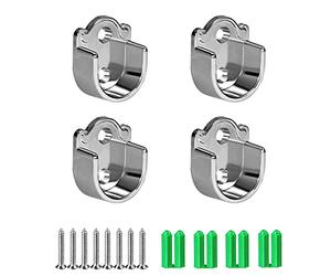 HERKINDNESS Supports pour Rail Suspendu Supports Ronde Tube de Penderie Alliage de Zinc en Forme U Cintre à Rideau(25mm)