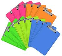 HERKKA Lot de 15 porte-blocs en plastique de couleurs assorties, clip discret format A4, fournitures de bureau, fournitures de salle de classe