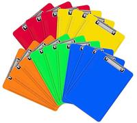 HERKKA Lot de 15 porte-blocs en plastique de couleurs assorties, clip discret format A4, taille lettre 31,5 x 22,9 cm
