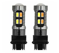 Herklotzn 2X LumièRe LED Double Couleur Ampoule T25 3157 P27-7W 5630 20SMD Canbus Frein de Voiture Lampe de Recul Clignotant Blanc B
