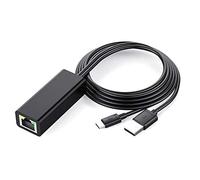 Herklotzn avec câble pour clé TV (2e génération), clé 4K, carré TV, adaptateur LAN filaire USB vers RJ45, noir