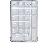 Herklotzn Clavier numérique mécanique Interrupteur marron Clavier de filaire Boîtier en verre rétroéclairé blanc 21 touches Mini Clavier Numérique
