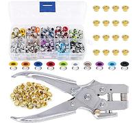 Herklotzn Lot de 400 œillets métalliques de 3/16 pouces, 1 pince perforatrice à œillets, kit d'œillets métalliques