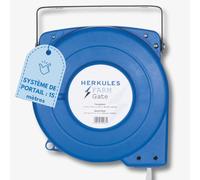 Herkules Système de portail pour clôture électrique - avec poignée premium et ruban extensible 15 m (40 mm) - portail robuste pour clôture de pâturage - poignée isolée avec ruban