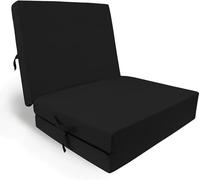 Herlag Senior P05010-2152MCT, Couleur Noire, Dimensions 195 x 85 x 10 cm, lit d'invité, Matelas Pliant, Housse Lavable, Polyester Coton