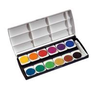 Herlitz 10116655 boîte de peinture 12 couleurs avec tube de blanc de fond inclus