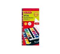 HERLITZ 10199933 BOÎTE DE PEINTURE 24 COULEURS AVEC TUBE DE BLANC DE FOND INCLUS