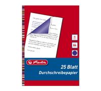Herlitz 10303717 Lot de 25 feuilles de papier carbone pour écriture à la main A4 (Bleu) (Import Allemagne)