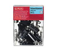 Herlitz 10411155 Boîte de 24 pinces multi-fonctions 32 mm (Noir) (Import Allemagne)