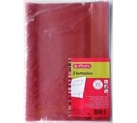 Herlitz 10418366 Enveloppes de classement, DIN A4, couleur transparente, pack de 3