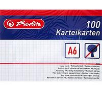 Herlitz 10621415 Fiches bristol format A6 quadrillé