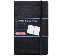 Herlitz 10789444 Bloc-Notes A6 Classic Collection 192 Pages Lignées Papier 80g/M Noir/Aspect Cuir Import Allemagne