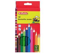 Herlitz 10795276 Lot de 10 crayons de couleur laqués Jumbo (Import Allemagne)