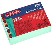 Herlitz 10836336 Lot de 100 fiches lignées Vert Format A8