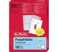 Herlitz 10840320 Pack de 100 pochettes perforées A4 grainées Premium (Import Allemagne)