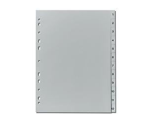 Herlitz 10841252 Intercalaires perforés 1-12, 23 x 29,7 cm, PP avec touches 1