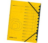 Herlitz 10843340 Trieur A4 Colorspan avec onglets 1-12, 355 g/m² (Jaune)