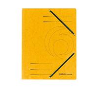 Herlitz 10843878 Lot de 25 Chemises à Rabat avec élastique Format A4 Carton Orange Jaune