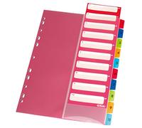 Herlitz 10913929 Registre 1-10, 21 x 29,7 cm, PP, coloré avec feuille index et trou Euro