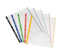 Herlitz 10914414 Lot de 50 pochettes transparentes A4 avec bord de couleur 0,07 mm, 2
