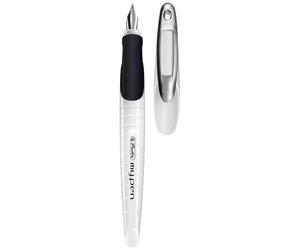 Herlitz 10999738 Stylo plume éducatif my.pen M avec cartouche (Noir/rouge)