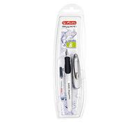 Herlitz 10999795 Stylo plume éducatif my.pen pour gaucher avec cartouche (Noir/rouge)