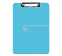 Herlitz 11205671 Porte-Bloc A4 en PP avec mécanisme de serrage/œillet de suspension Bleu transparent