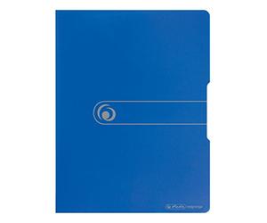 Herlitz 11207347 Porte-vue A4, 20 pochettes, étiquette de dos opaque bleu Opak Blau