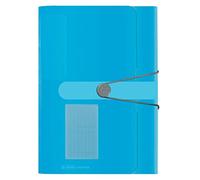 Herlitz 11277944 Classeur à soufflets en polypropylène à 12 compartiments Bleu transparent